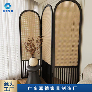 Entrance Rattan Screen Partition Living Room Blocking Home Entrance Door Blocking B&B Hotel Foldableable Mobile French Style