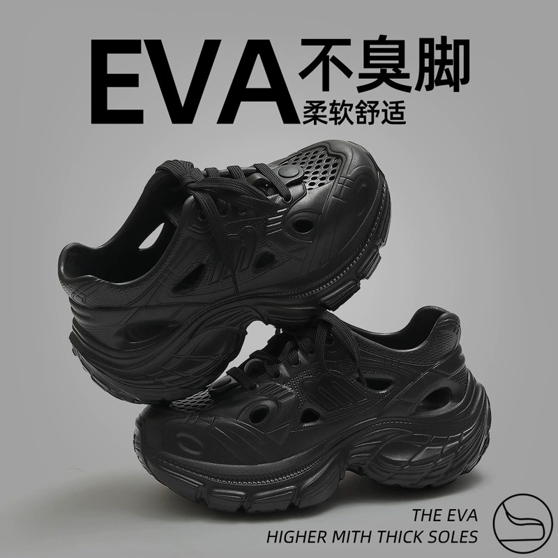 Туфли с дырками на толстой подошве женская одежда на улице летом 2025 новые пляжные противоскользящие тапочки