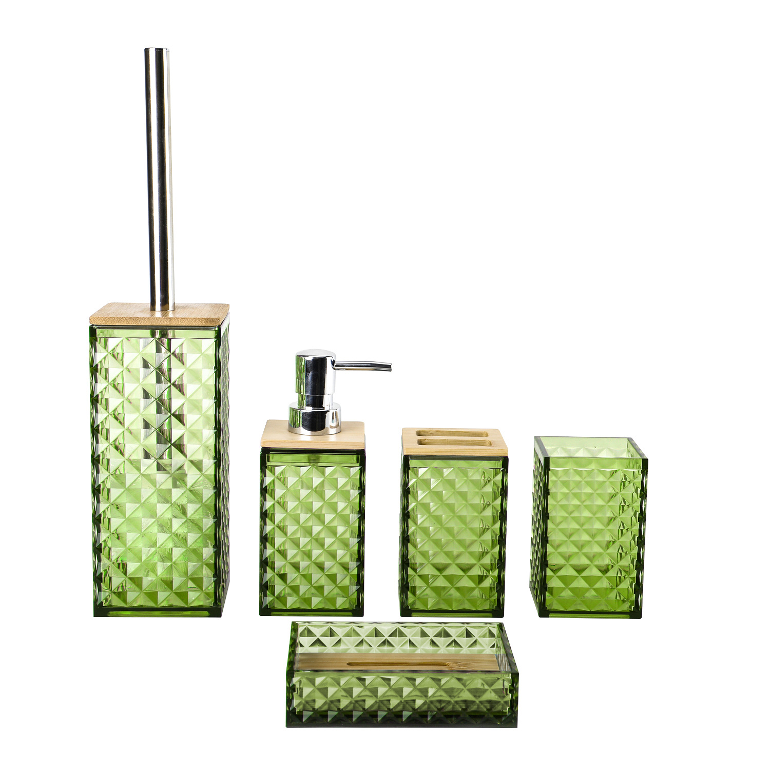 5002-5 Cubierta de bambú de 5 piezas - verde