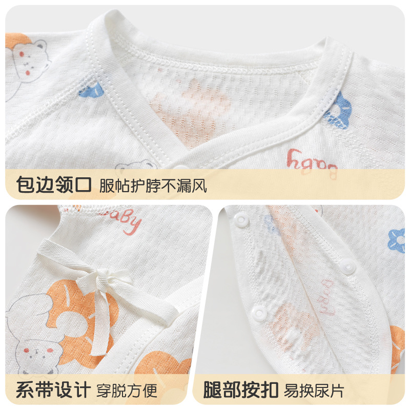 Ropa de verano para bebé recién nacido, de algodón puro, estilo fino, mono de manga larga con diseño de mariposa.