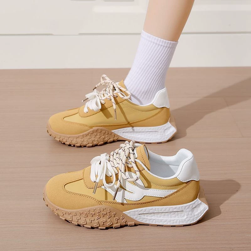 Ступать на фекалии обувь Aganshoes Женская весна и лето 2025 дикий ретро легкий спорт дикие повседневные туфли для бега на толстой подошве