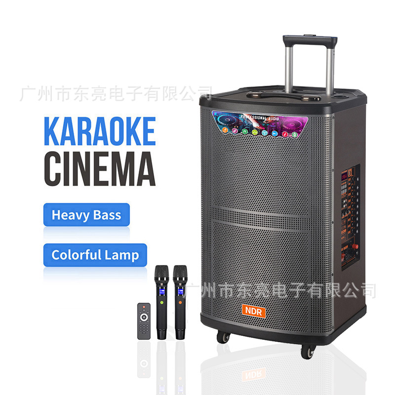 Foreign Trade Three-Way Square Dance High-Power 12V/9Ah/14Ah Battery Audio Pull Rod Subwoofer Wooden Speaker