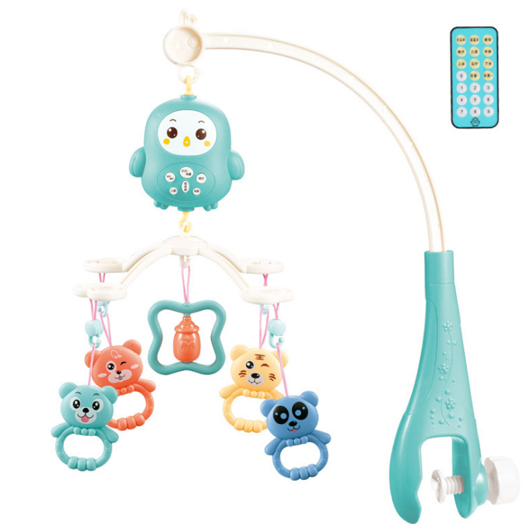 Transfronterizo para inglés recién nacido bebé cama de bebé sonajero giratorio Bell educación temprana música ligera juguete