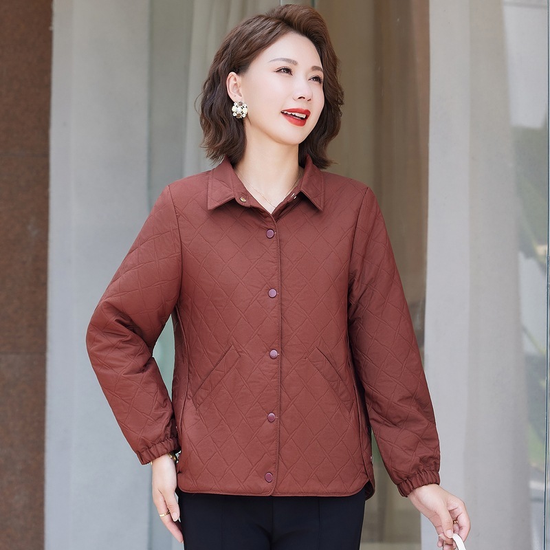 中老年高贵时尚女装防风外套妈妈2025新款秋冬新款薄款夹克衫上衣|undefined