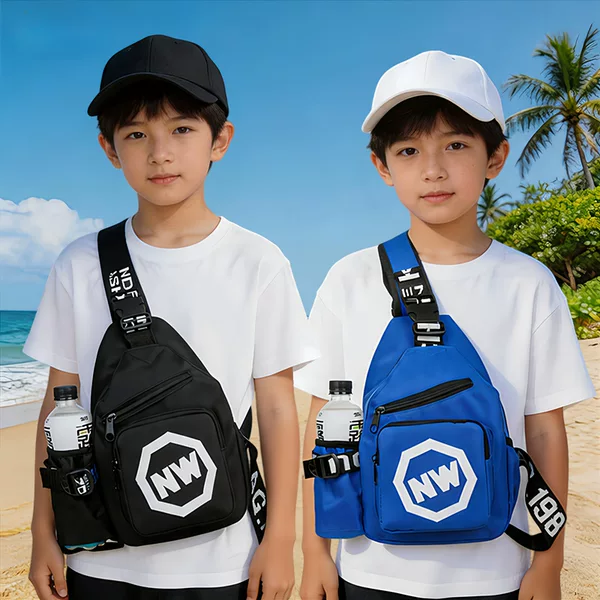 New Trendy Children's Chest Bags for Boys and Girls, Stylish Baby Shoulder Crossbody Bags, Lightweight Water Bottle Bags for Children's Outings, Wholesale