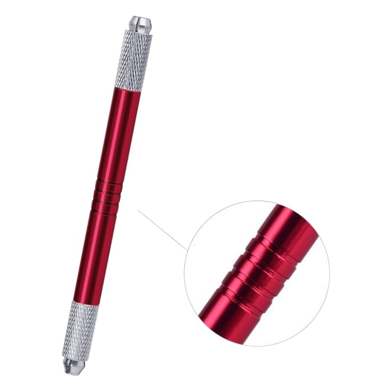 Factory direct selling double head tattoo embroidery pen No.6 eyebrow tattoo pen Korean metal dual-purpose tattoo handmade pen portable