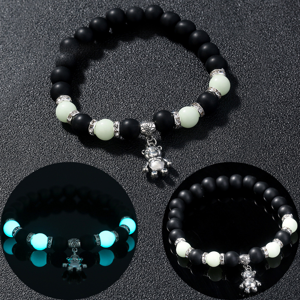 Bracelet de perles lotus phosphorescent brillant dans le noir_voghion.com