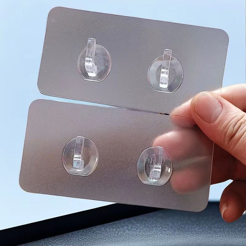 Transparent plastic hook seamless adhesive hook behind the door kitchen wall strong nail-free magic sticker horn hook