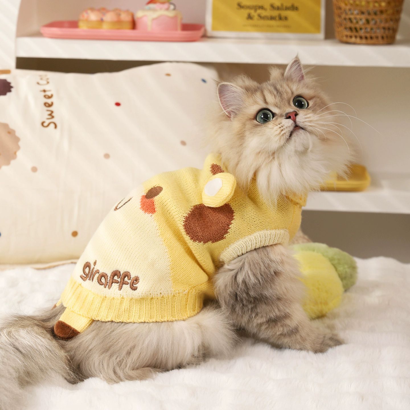 Ropa de invierno para gatos, ropa de invierno para gatos, muñecas de invierno para gatos, mascotas, perros, suéter de invierno caliente y grueso