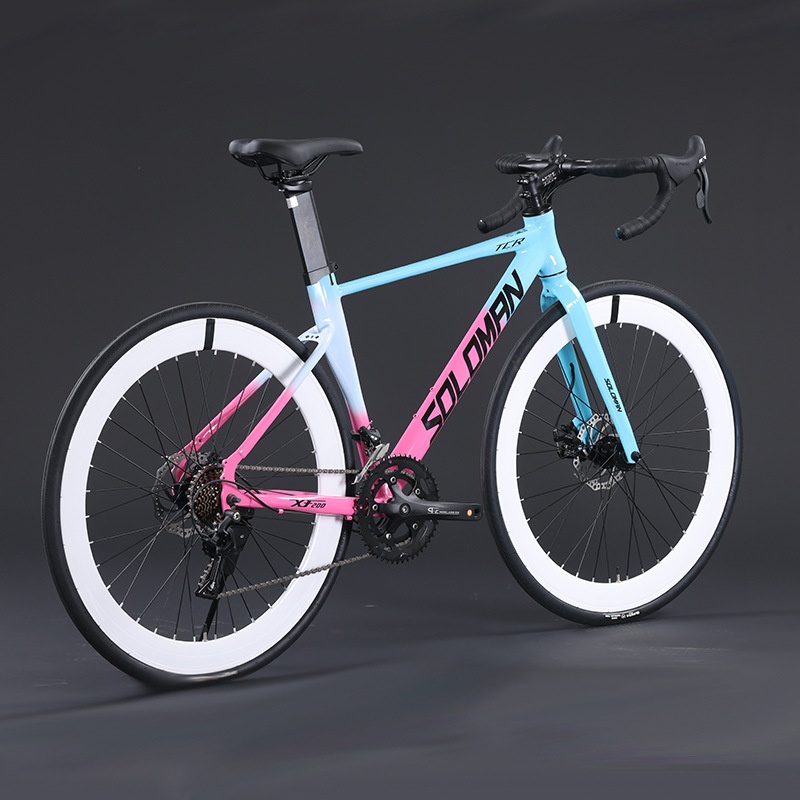 Soloman Fully Internal Cable Routing Road Bike Ultra-Light Fast Racing Bicycle with Curved Handlebars for Men and Women Adult Models