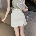新中式国风复古A字半身裙女2024夏装新款显瘦包臀裙民族风短裙