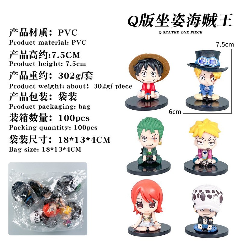 航海王フィギュアアニメーションブラインドボックス共同ブランド麦わら帽子ルフィゾロQバージョンチョッパーキャプテントレンディなおもちゃモデル装飾品|undefined