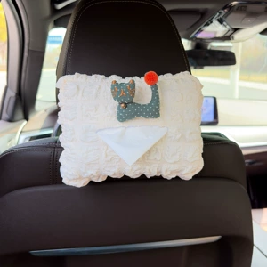 Car-Mounted Tissue Box Hanging Style Creative Cute Bell Cat Simple Armrest Box Car Tissue Box Hanging Bag Decoration for Women