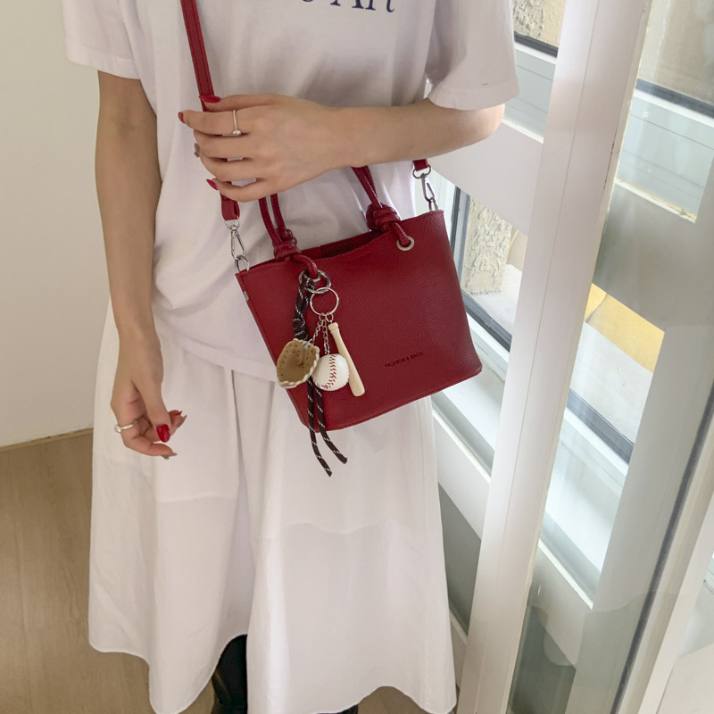 クロスボーダーハイエンドライチ柄バケットバッグ女性用 2025 新しいポータブル野菜バスケットバッグファッションショルダークロスボディバッグ|undefined