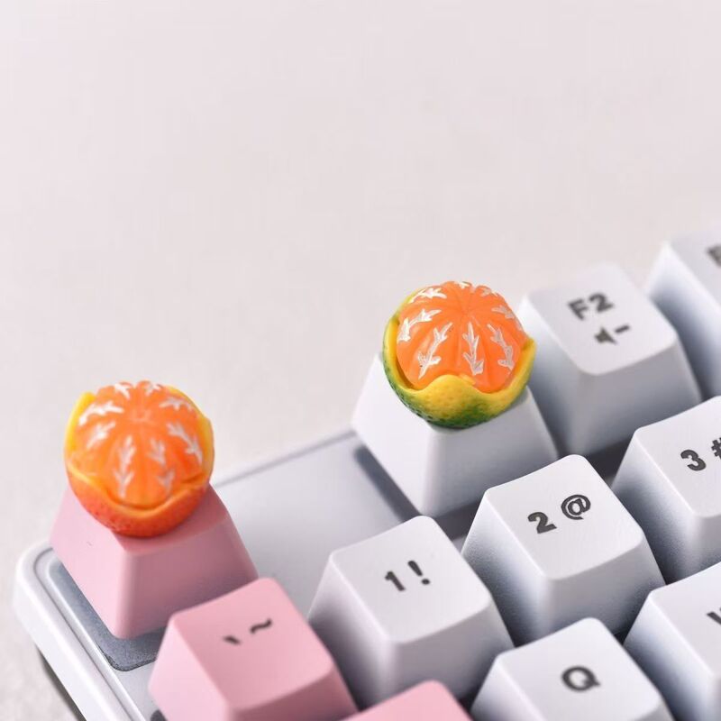 Green and Yellow Orange Keycaps, Cross-Axis Mechanical Keyboard, Height R4, Personalized Keycaps, Cute Keycaps, Simple and Good for Home Use