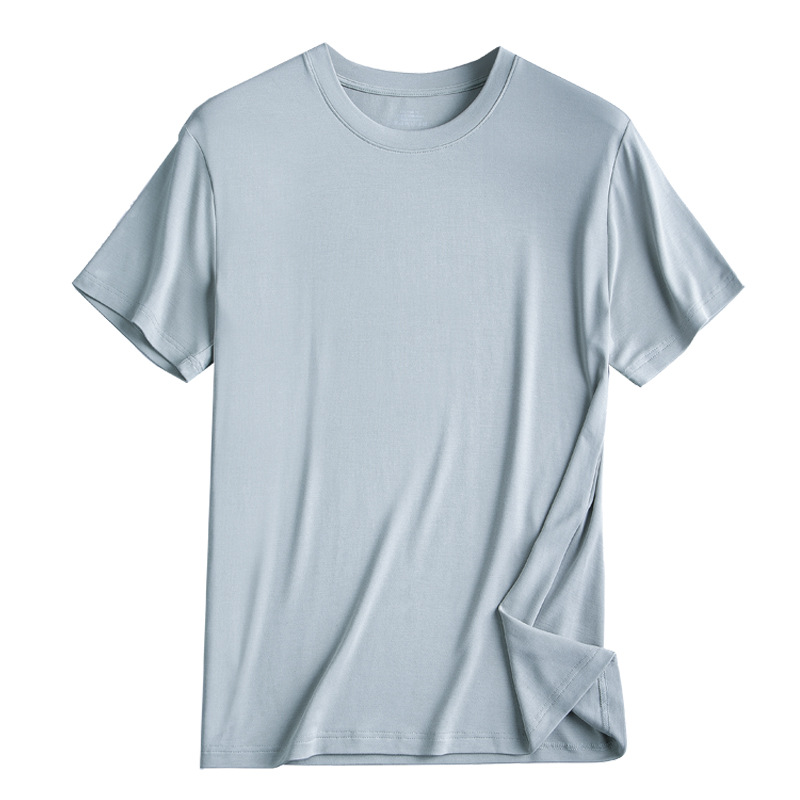 Camiseta de manga corta con cuello redondo para hombre, 60 unidades, color puro, transpirable, talla grande, para primavera y verano