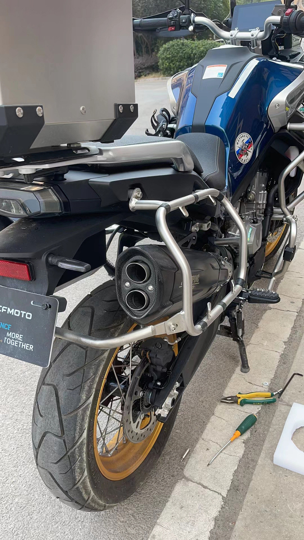 Universal motorcycle modified exhaust pipe carbon fiber tail section shaped forza350 xmax300 spring wind 800MT