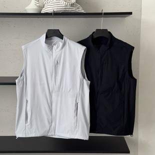 2025 Summer Replacement Ice Silk Quick-Drying Sports Vest Sleeveless Cardigan Stand-Up Collar Sun Protection Vest Summer Outdoor Speed