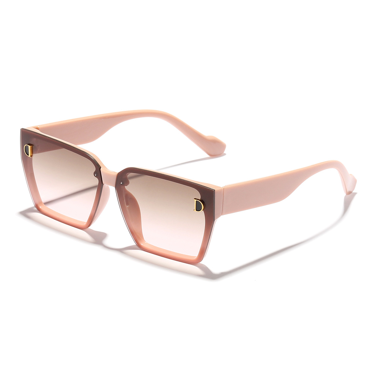 Transfronterizo nuevo europeo y americano D carta marco grande cara-mirando pequeñas gafas de sol de moda personalizada desgaste esencial UV a prueba de gafas de sol