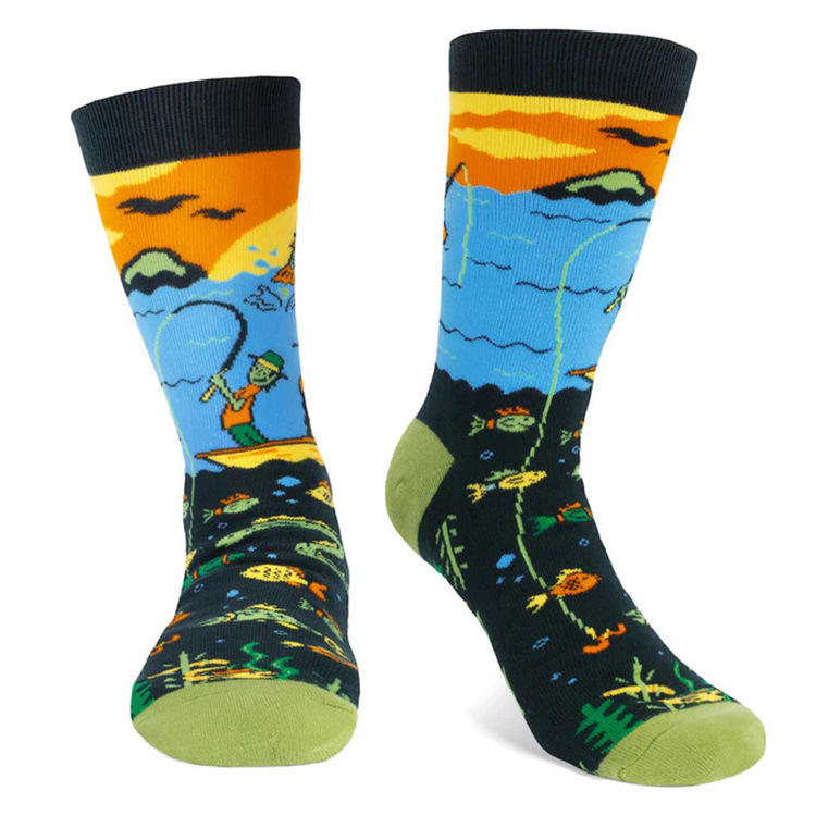 Cartoon Pattern Cute Funny Unisex Cartoon Cotton Crew Socks A Pair
