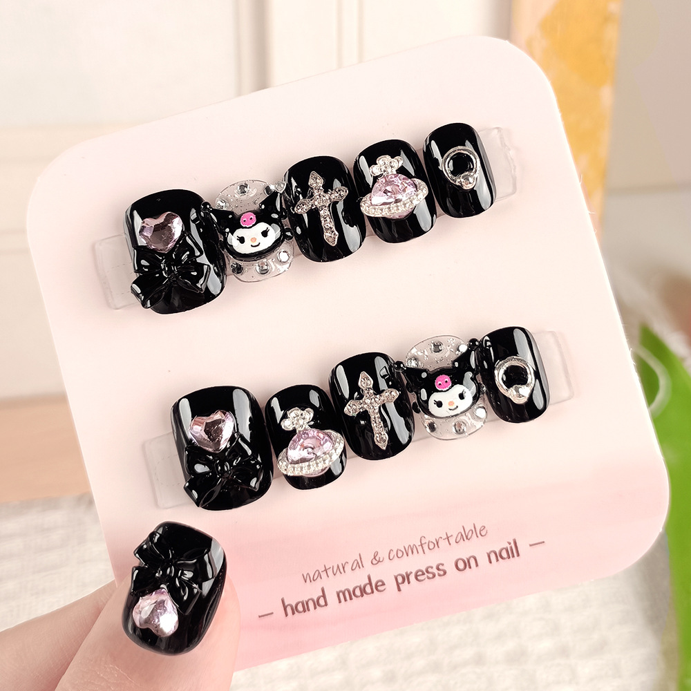10 piezas de parche de uñas, parche de uñas de amor dulce Cool Kulomi, parche de uñas de uso manual