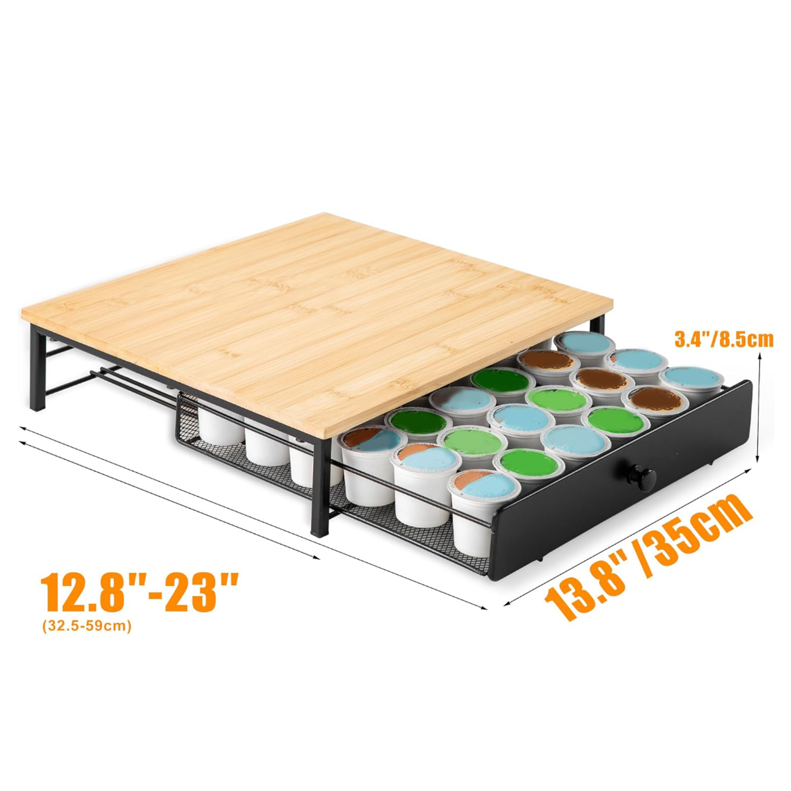 OASISWJYZ1346 Soporte de almacenamiento de cápsulas de café de cajón Escritorio de bambú