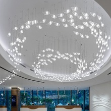 酒店大堂空中吊饰抽象飞鱼玻璃吊灯挂饰售楼处展厅商场装饰氛围灯