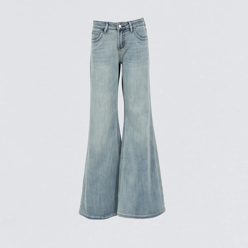Yc& American-Style Spicy Girl Low-Waist Flared Pants, Slim Fit, Drapey, Floor-Length, Versatile Women's Jeans
