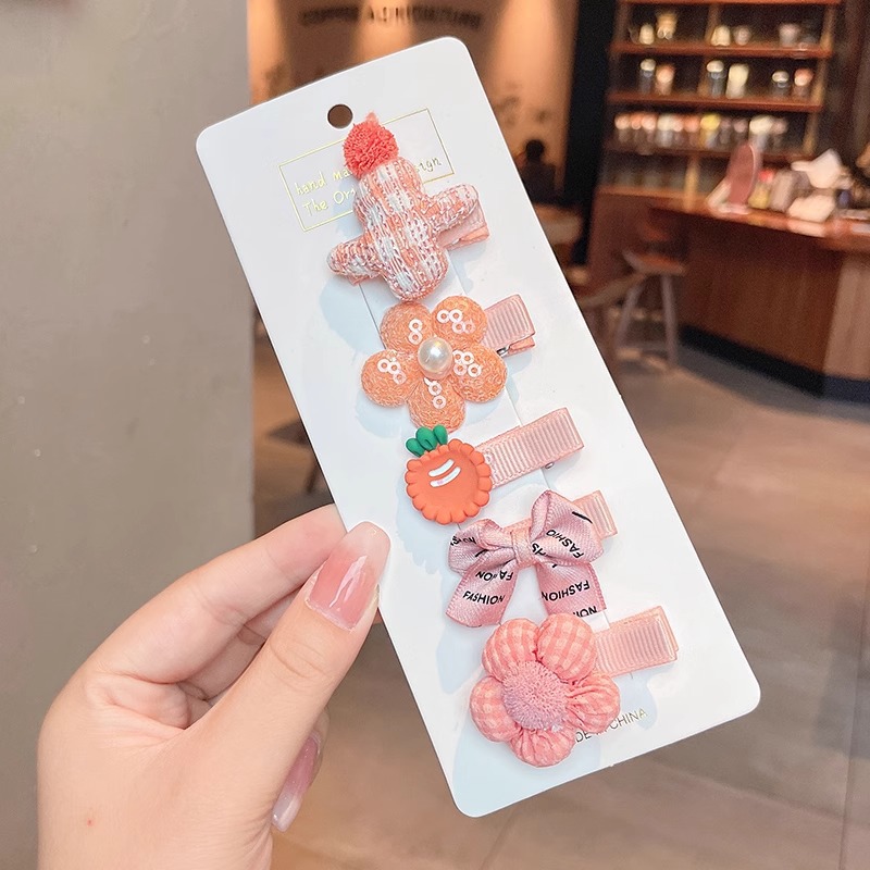 Caricatura encantadora pinza de pelo japonesa mujer lateral roto cabello de una palabra pinza de cabello para niños pequeños pinza de cabello de boca de pato