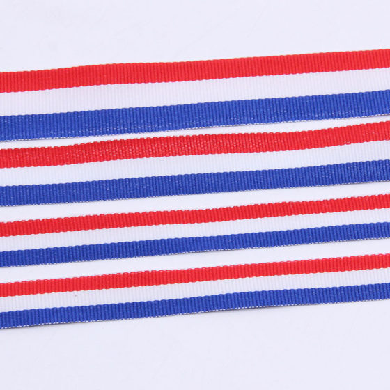 1cm 1.5cm 2.5cm red, white and blue three-color striped webbing medal hanging rope polyester three-color ribbon webbing