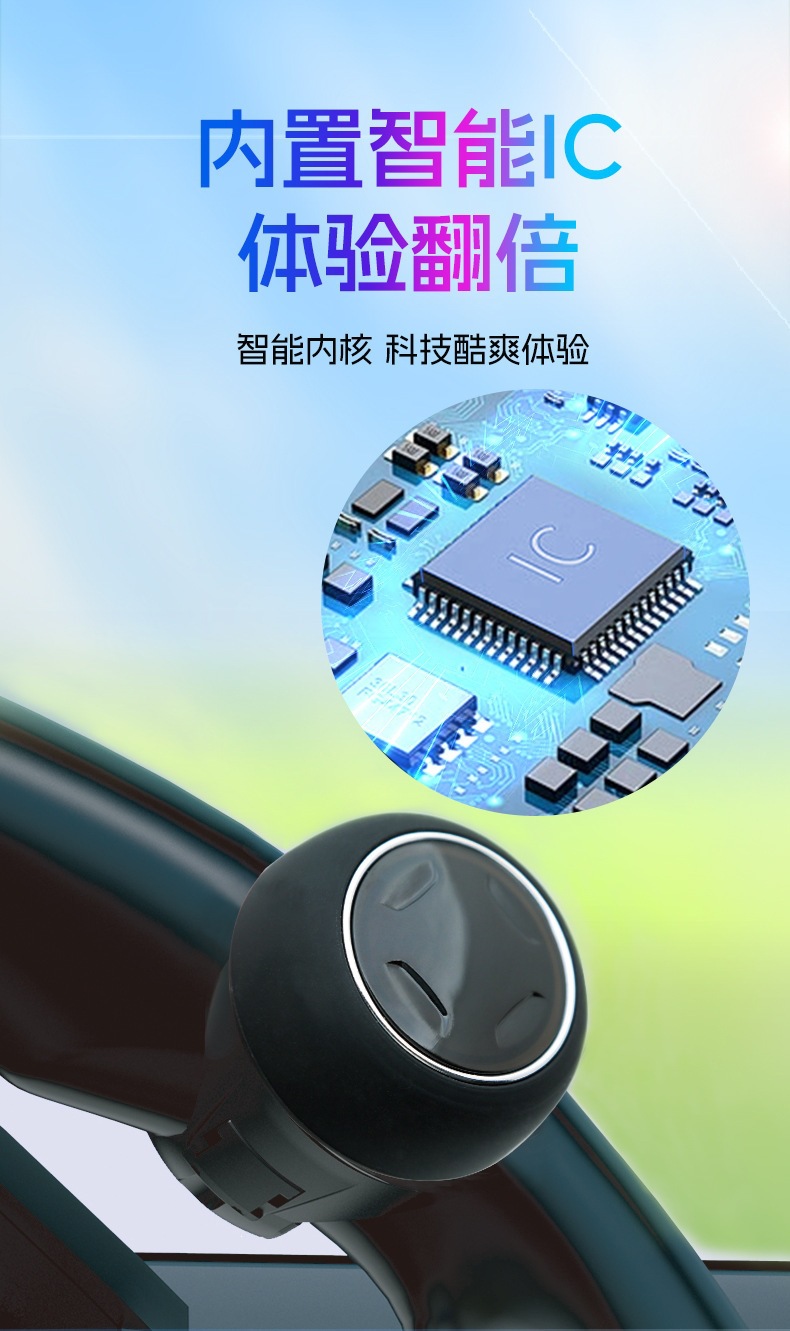 New Cross-Border Car Steering Wheel Turning Assist Device with Light, Anti-Stress, Anti-Slip, One-Hand Driving Aid Ball