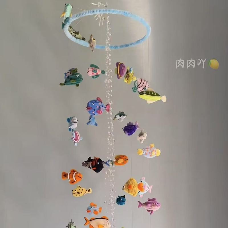 小红书同款扭扭棒海洋小鱼风铃空中挂饰材料包手工diy送闺蜜朋友|undefined