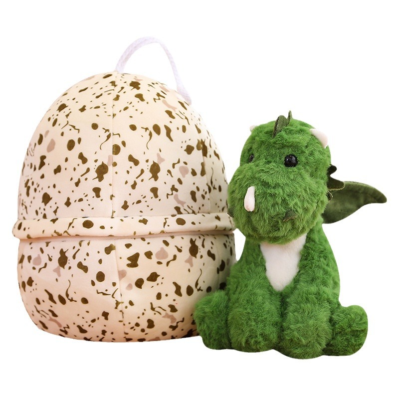 Muñeca de juguete de peluche de huevo de dinosaurio creativo transfronterizo con alas Linda muñeca de dinosaurio de dibujos animados para niños muñeca calmante