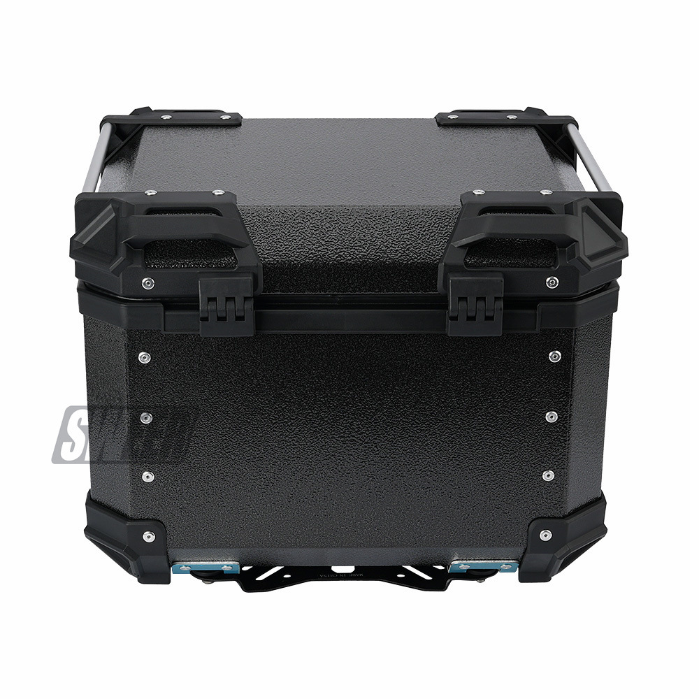 New 45L motorcycle aluminum alloy three-sided embossed tail box No. 9 calf rear tail box electric car large trunk