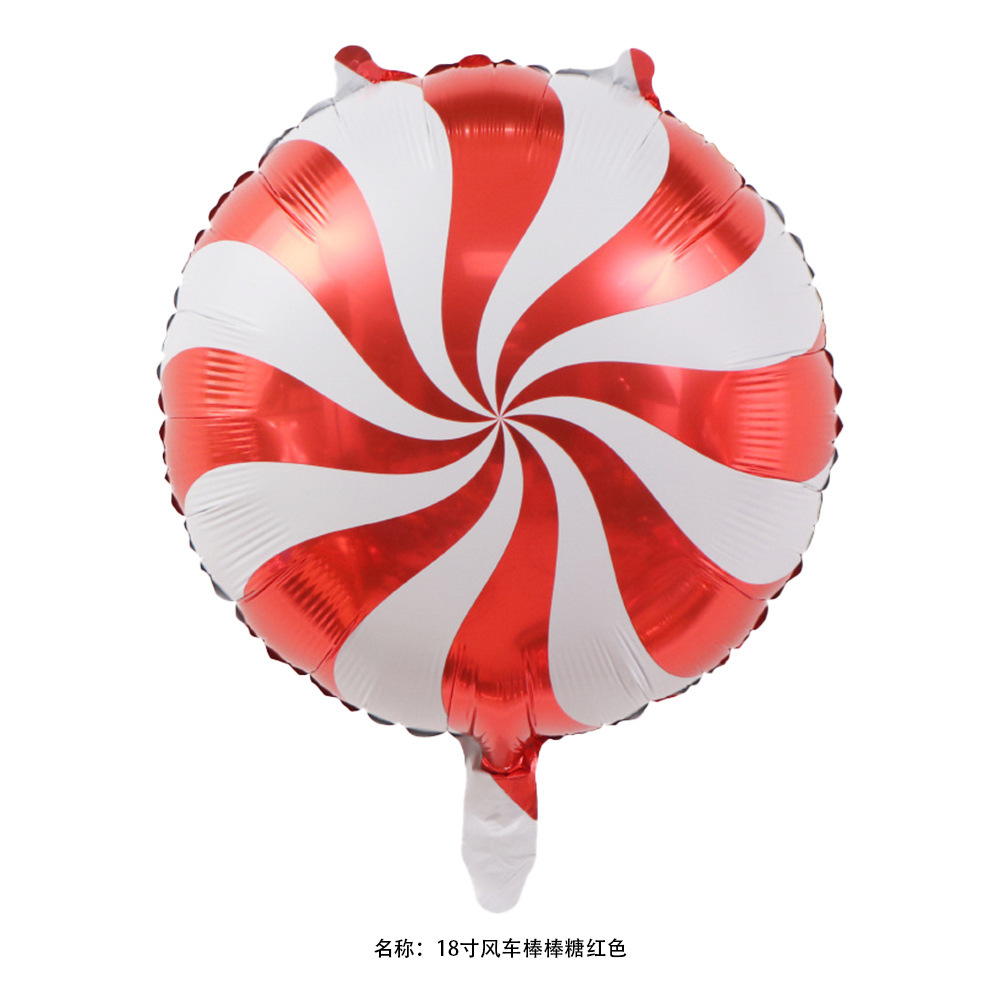 2024 nueva caja de regalo de globo de Navidad muletas dulces molino de viento Lollipop globo de Navidad decoración