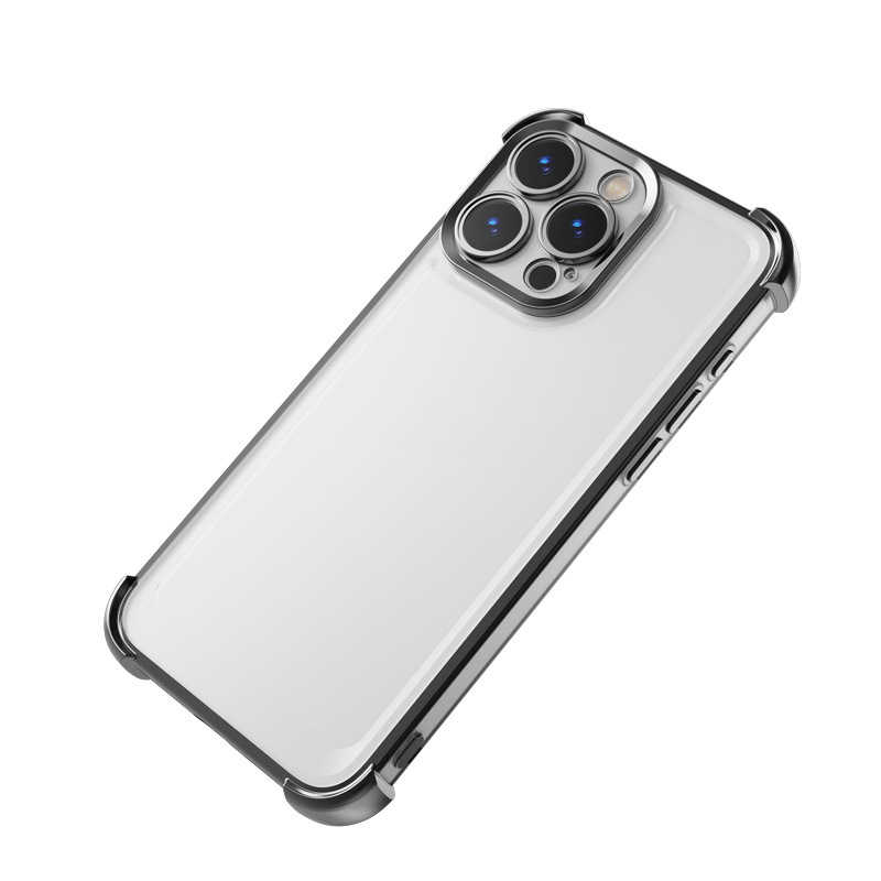 Apple 16PM 携帯電話ケースに適した電気メッキ透明四隅落下防止エアバッグ新しいオールインクルーシブの細かい穴の保護カバー|undefined