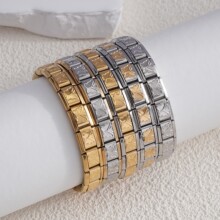 跨境热卖模块手链 简约不锈钢意大利模块拼接手链diy手工创意配件