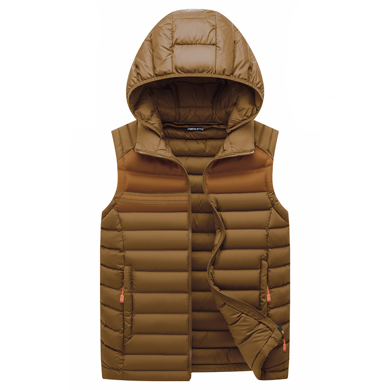 Chaleco transfronterizo para hombres 2023 Otoño e Invierno chaqueta casual con capucha Chaleco de hombre Chaqueta de algodón acolchado abrigo de algodón acolchado cálido al por mayor