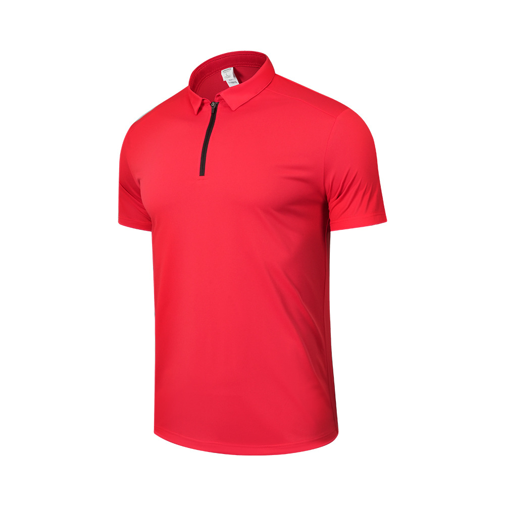 Dijia rápido secado camiseta deportiva Casual medio cremallera blusa con solapa de manga corta polo camiseta de tenis entrenamiento ropa de fitness