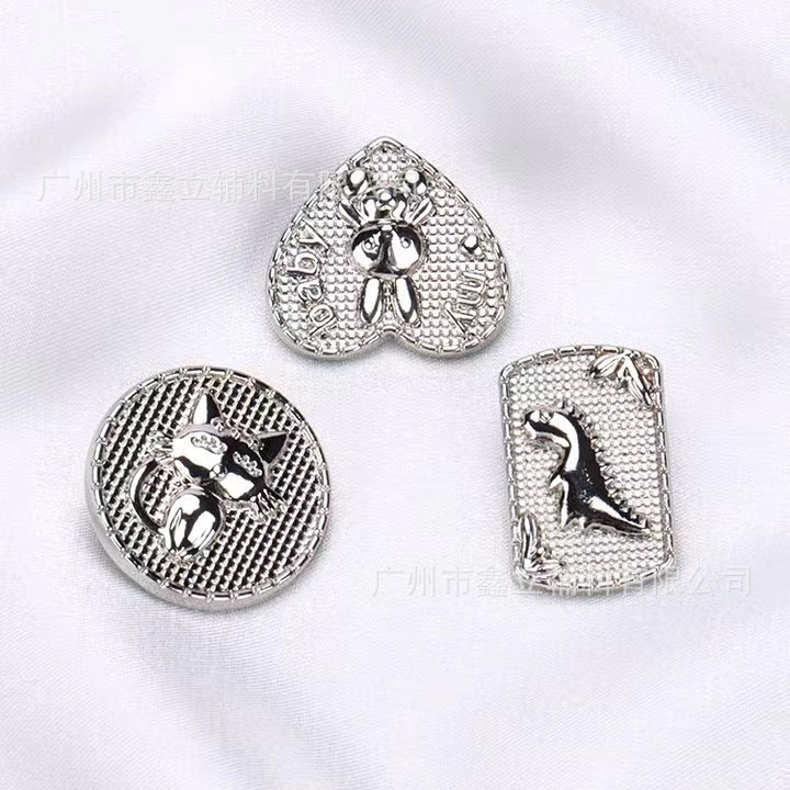 韩版金属扣猫咪浮雕手缝扣外套夹克扣子羽绒服毛衣衬衫小香风纽扣