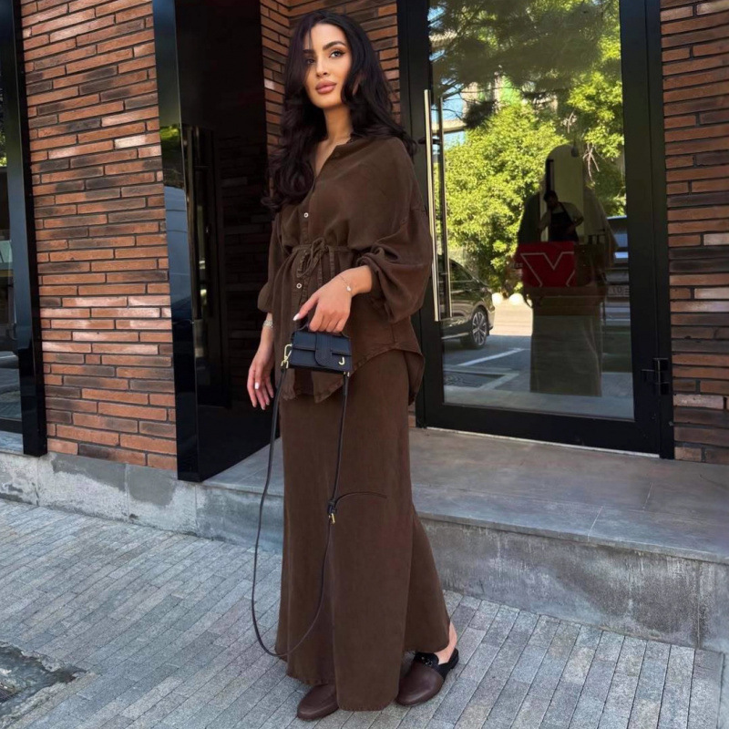 2025 kuz-qish jins ko'ylak, bog'lama va yarim etakli to'plami