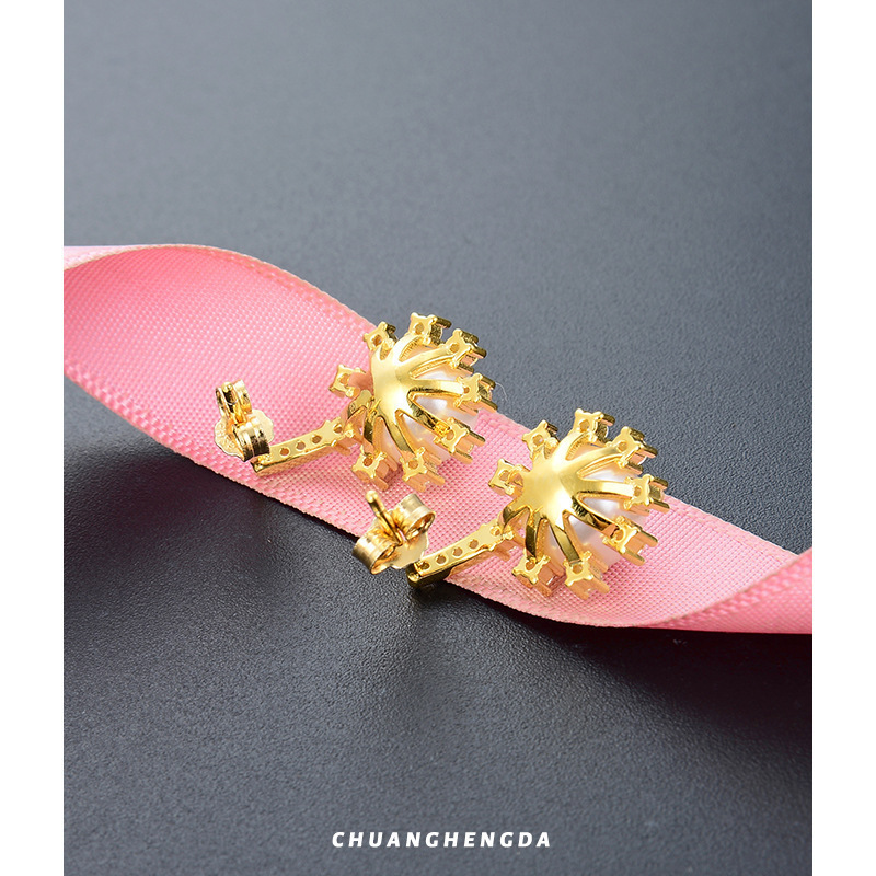 pendientes de perlas pendientes de plata esterlina s925 pendientes de perlas creativos flores estilo japonés y coreano temperamento elegante