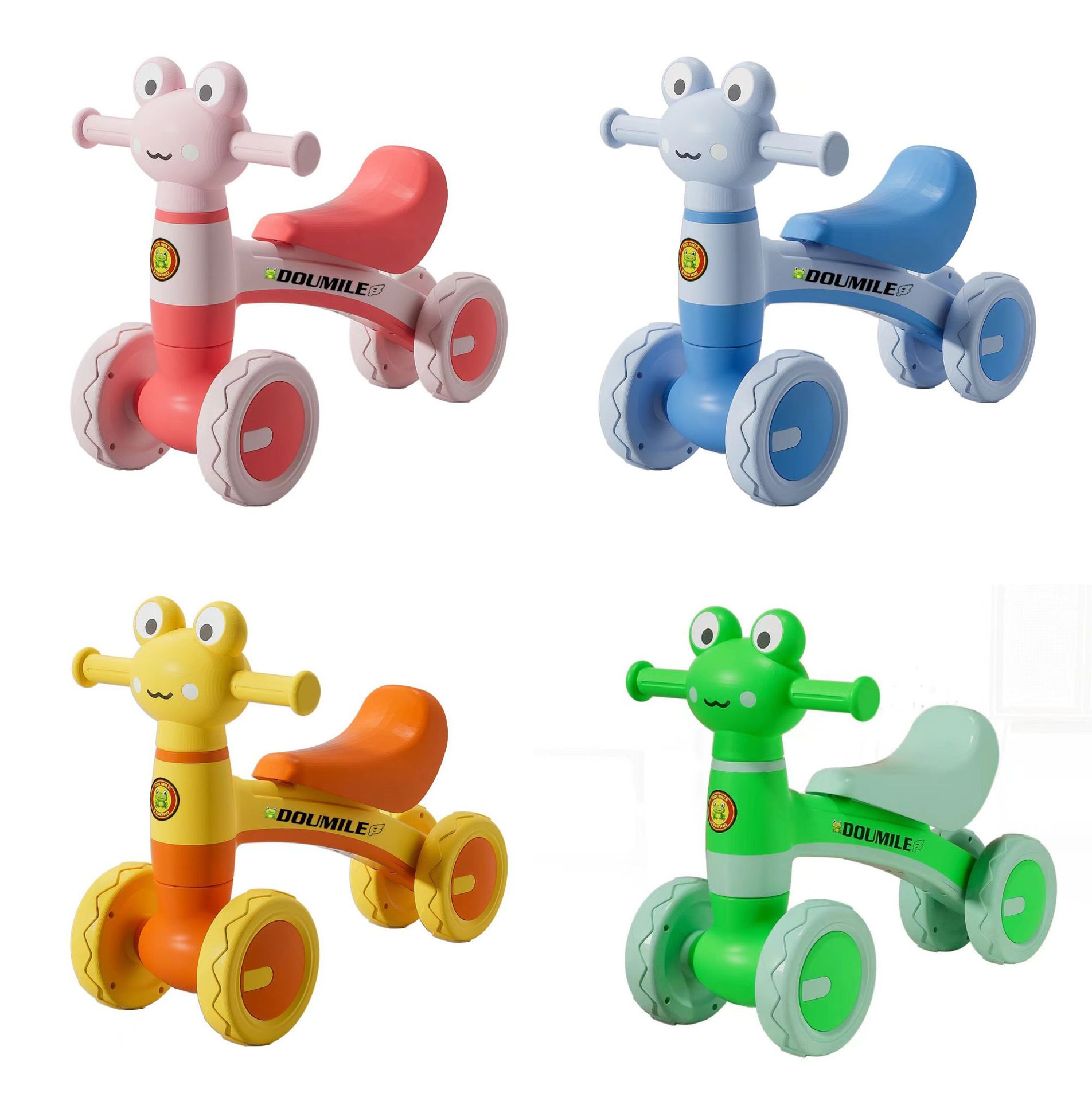 Montable de Equilibrio de 4 Ruedas para Bebé de Plástico Sin Pedales para Bebés