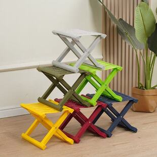 Thickened Plastic Stool, Foldable, Suitable for Home Use, Small Stool for Adults and Children, for Fishing, Camping, and Barbecue, Stackable and Storage-Friendly