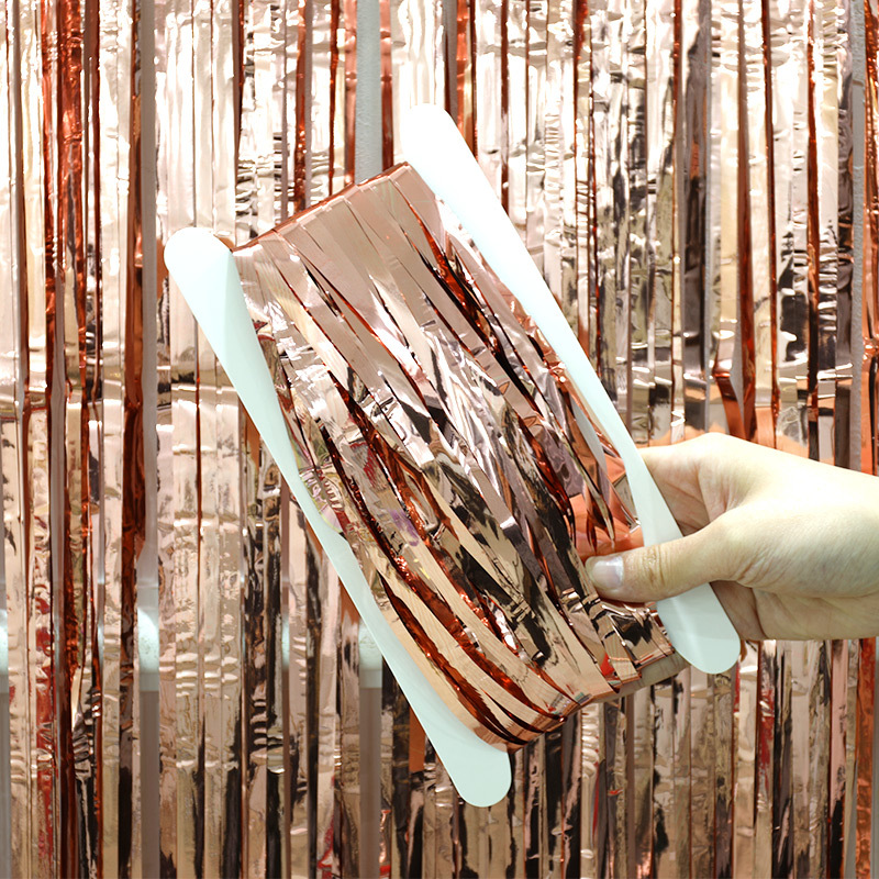 Decoración del banquete de boda lluvia cortina de seda globo de cumpleaños foto de fondo pared vestir lluvia cinta de seda tira de lana al por mayor