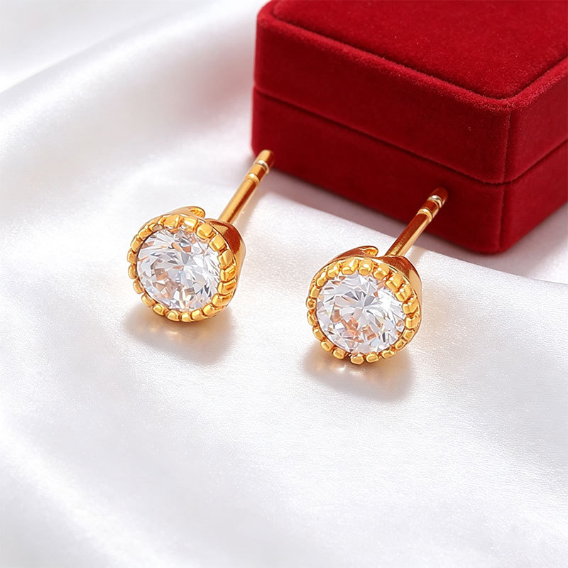 Aretes Geométricos Circulares de Aleación de Cobre Galvanizado para Mujer