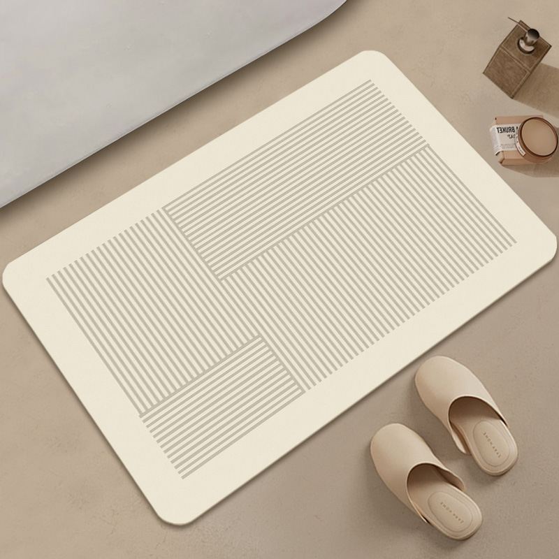 Antislip toiletmat van diatomeeënaarde in Scandinavische stijl, eenvoudige look, waterabsorberend en sneldrogend._voghion.com
