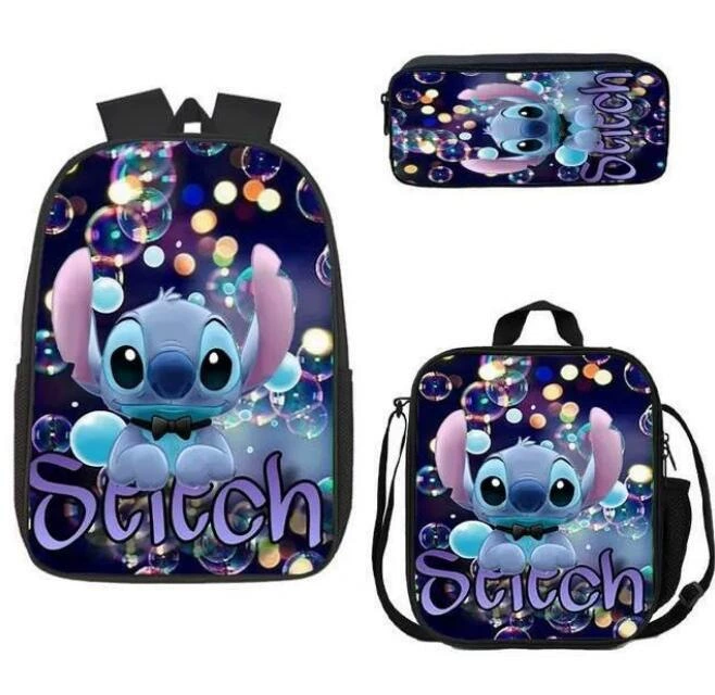 Cartoon backpack 3‑piece set — backpack, shoulder bag and pencil case, multistyle options