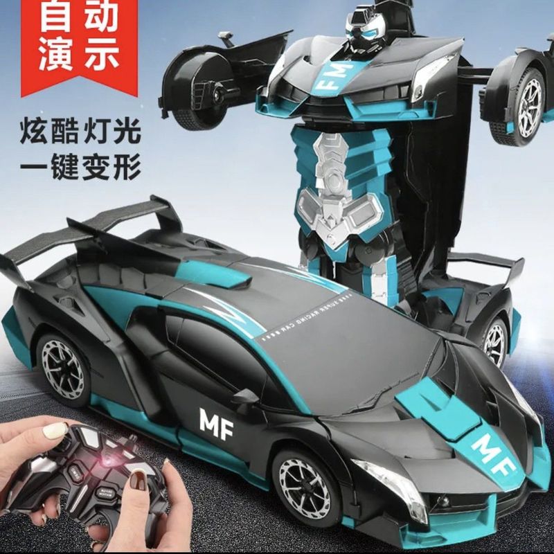 Remote Control Transforming Car Charging Racing Car King Kong Robot Baby Boy and Girl Kidsren's Police Car Toy Gift