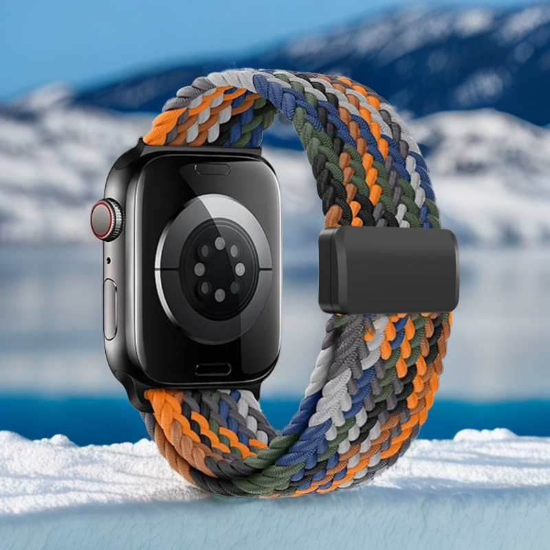 For Apple Watch Strap Plastic Built-in Magnet 18/20/22MM Google Jiaming Magnetic Buckle Woven Strap